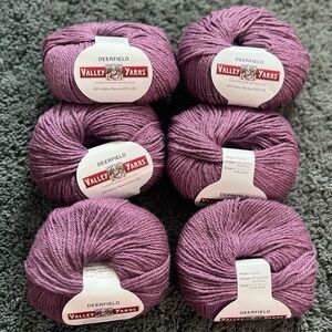 6 NEW Valley Yarns Baby Alpaca Silk 50g/109yd Deerfield Orchid Same Dye Lot